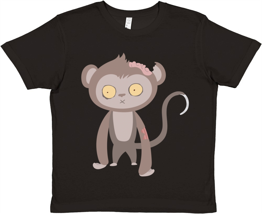 Zombie Monkey Halloween Costume Shirt Premium Kids Crewneck T-shirt