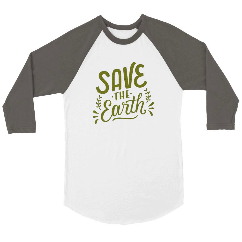 SAVE THE EARTH Unisex ¾ sleeve Raglan T-shirt