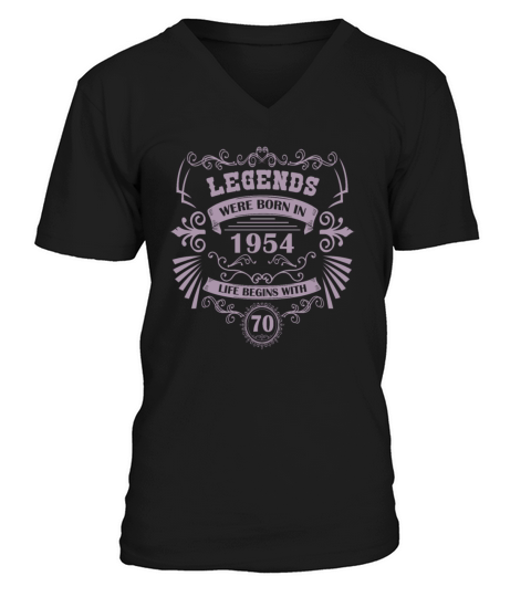 70th Birthday Vintage 1954 Vintage Western V-Neck T-shirt