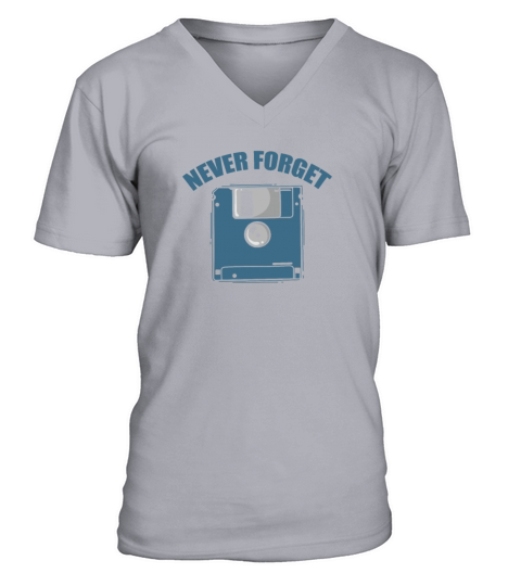 Never Forget Diskette Retro Memory Module V-Neck T-shirt