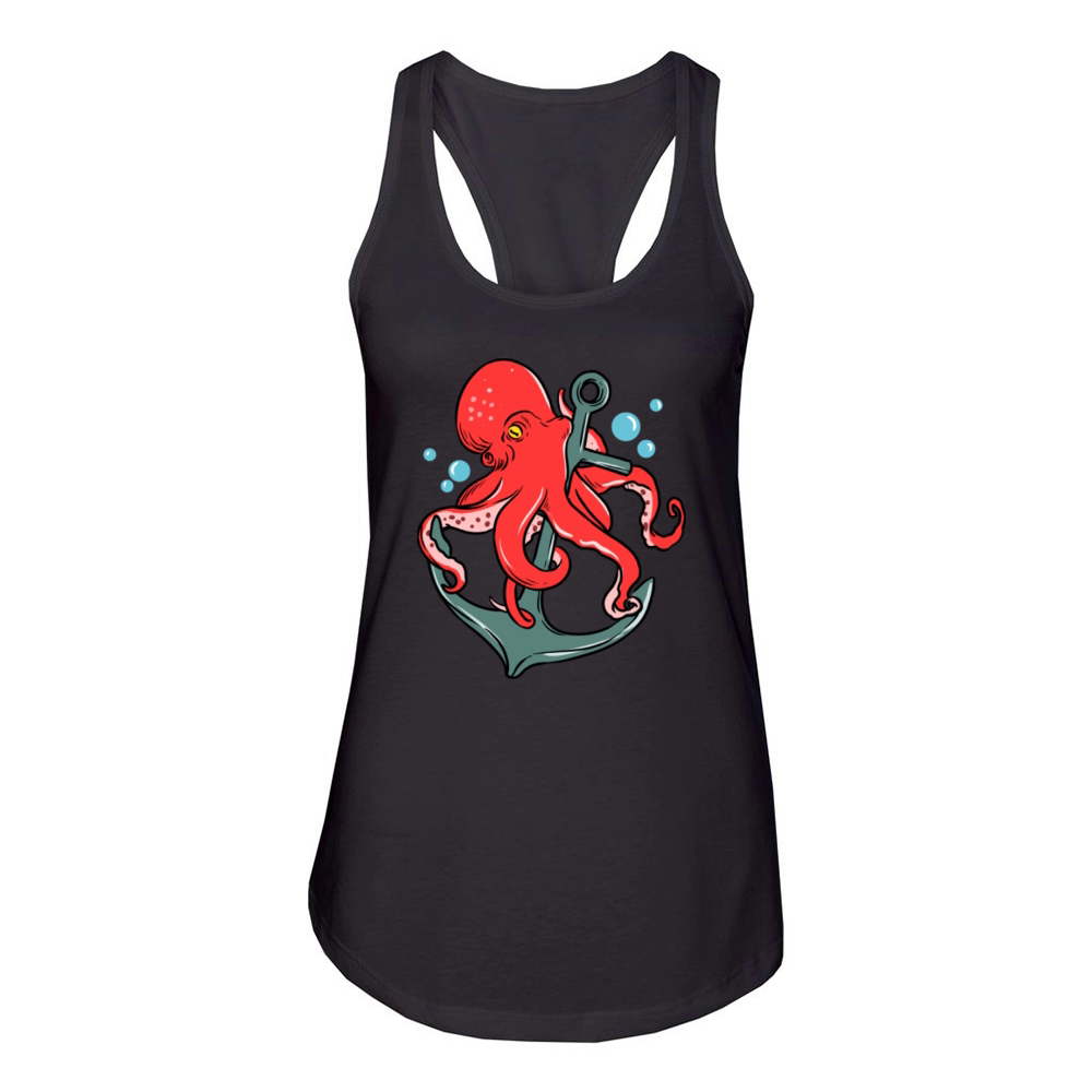 Octopus Anchor for Octopus Lover Women's Racerback Tank