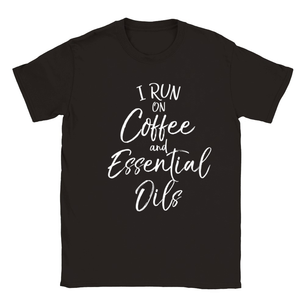 Essential Oils Quote I Run On Coffee And Essential Classic Kids Crewneck T-shirt