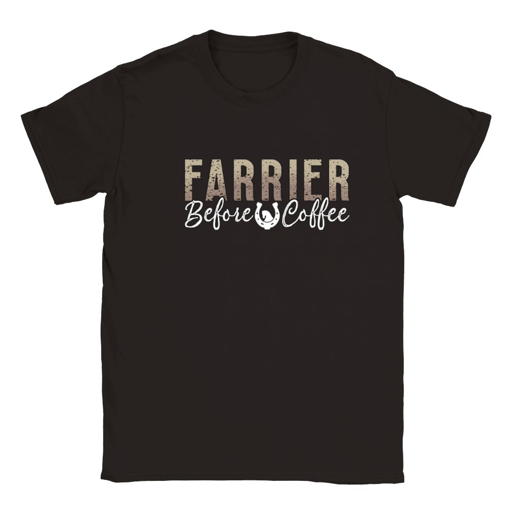 Farrier Before Coffee Metalworker Coffee Lover Classic Kids Crewneck T-shirt