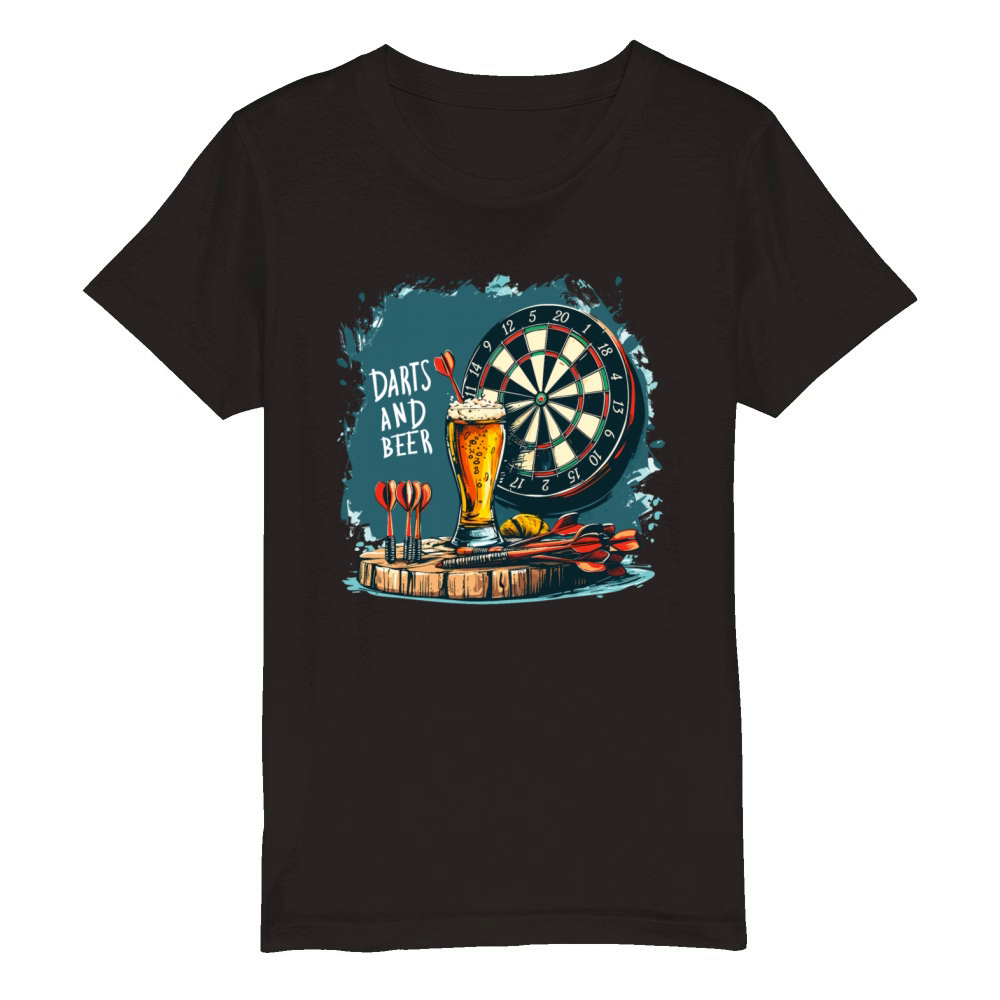 Darts And Beer Dart Saying Sport Organic Kids Crewneck T-shirt