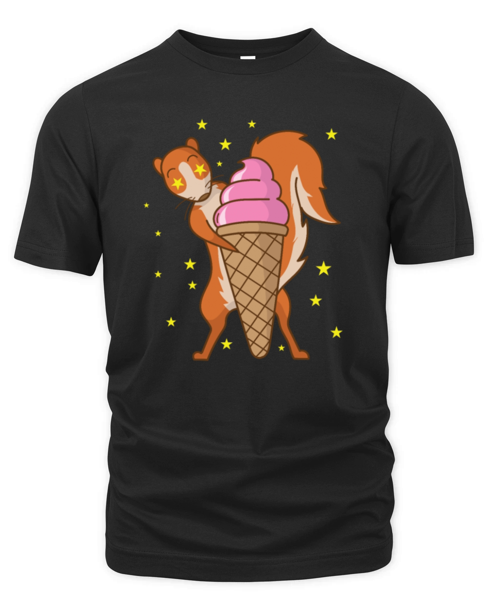 Squirrel loves Ice Cream Tree Rodent Organic Unisex T-shirt