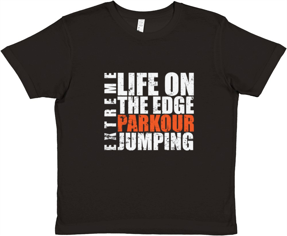 Life on the Edge Parkour Jumping Extreme Premium Kids Crewneck T-shirt