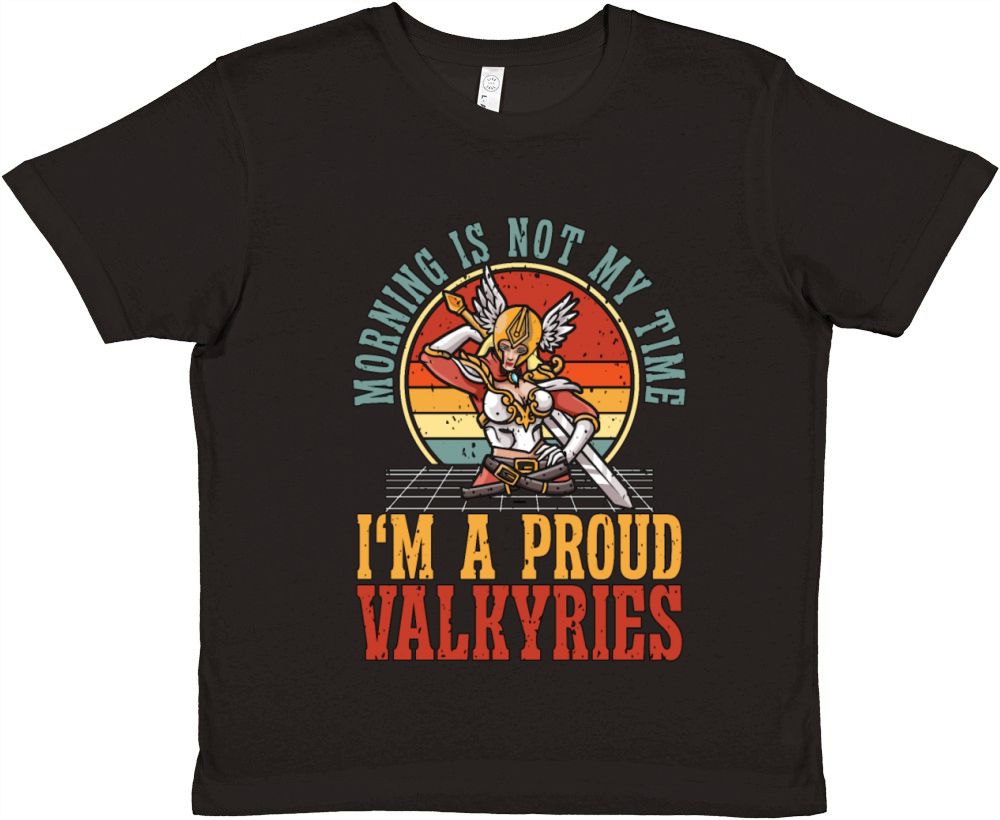 Valkyries Morning Is Not My Time Im Norse Viking Premium Kids Crewneck T-shirt