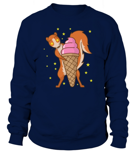 Squirrel loves Ice Cream Tree Rodent Sweatshirt Unisex