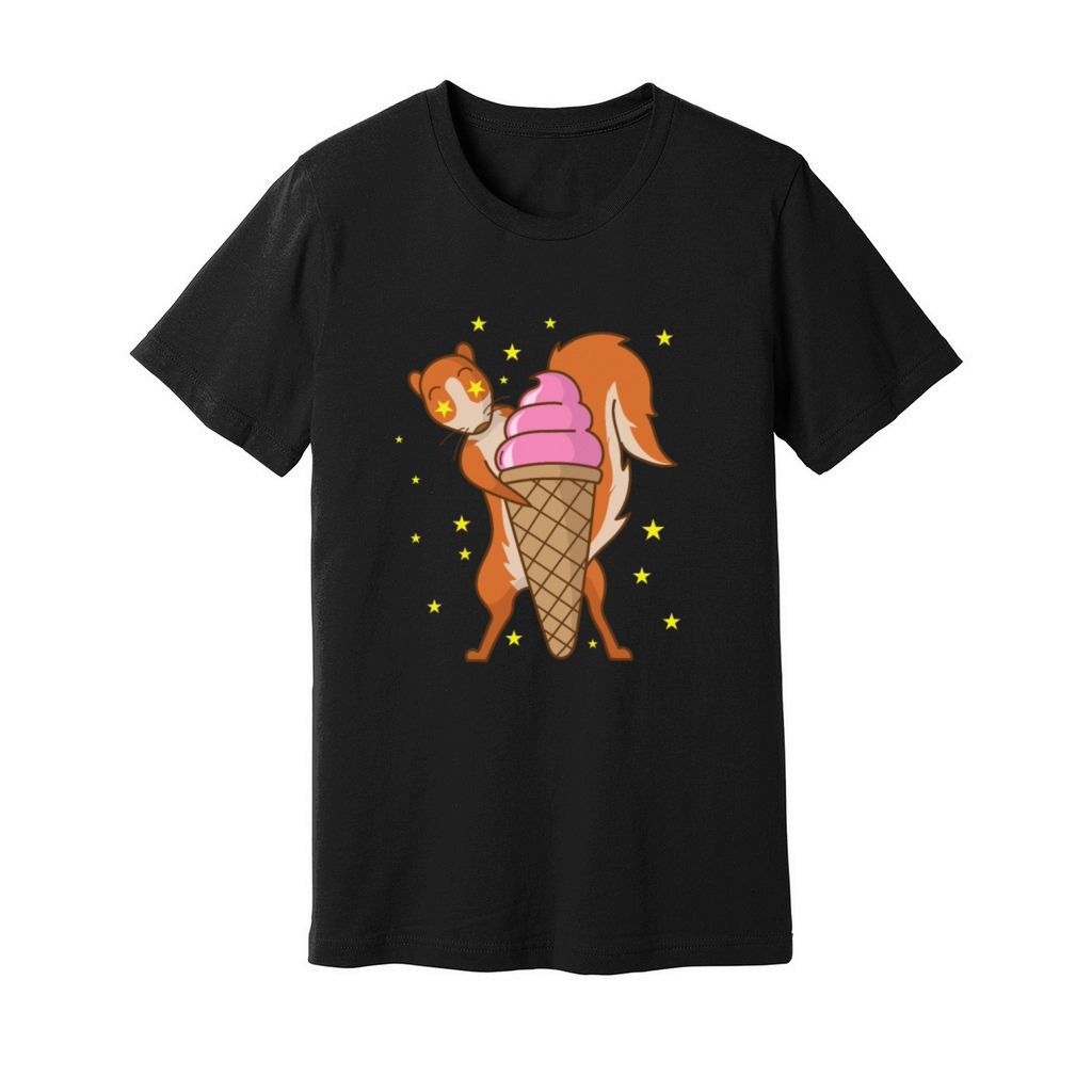 Squirrel loves Ice Cream Tree Rodent Unisex Jersey Tee