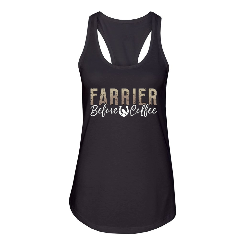 Farrier Before Coffee Metalworker Coffee Lover Women's Racerback Tank