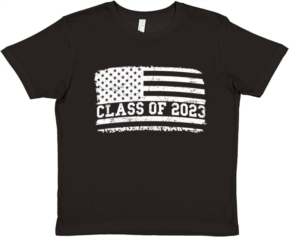 Graduation Class of 2023 Vintage Us American Flag Premium Kids Crewneck T-shirt