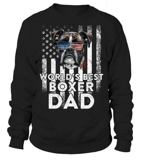 Vintage Usa Flag World s Best Boxer Dog Dad Sweatshirt Unisex