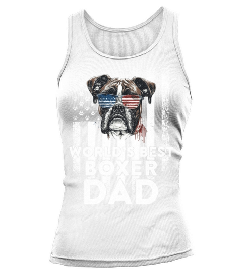 Vintage Usa Flag World s Best Boxer Dog Dad Tank top Woman