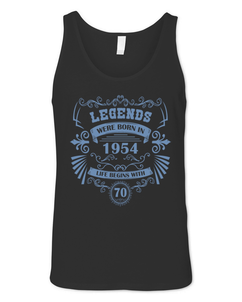 70th Birthday Vintage 1954 Vintage Western Unisex Jersey Tank
