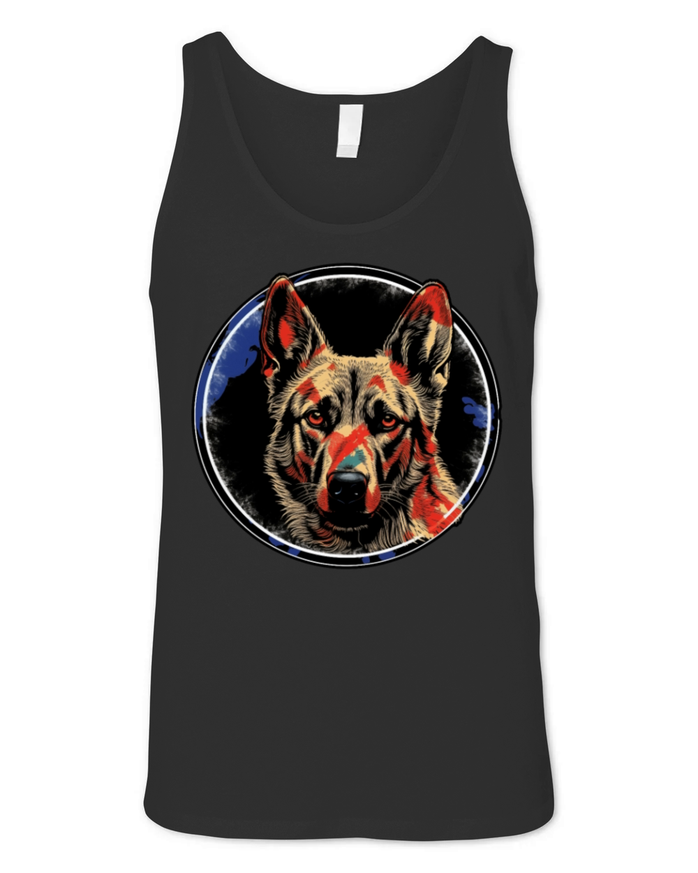 German Shepherd Funny Dog Vintage Retro French Unisex Jersey Tank