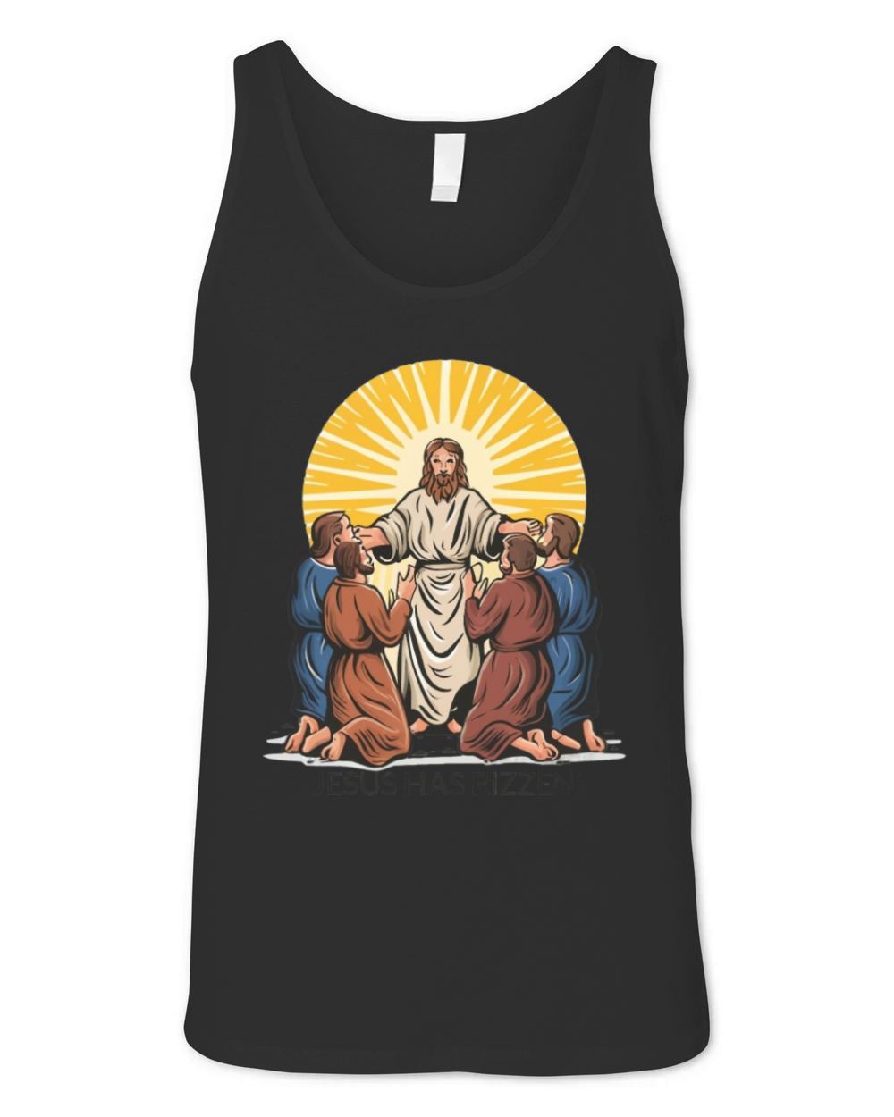 Jesus Has Rizzen Inspirational and Heartwarming Unisex Jersey Tank
