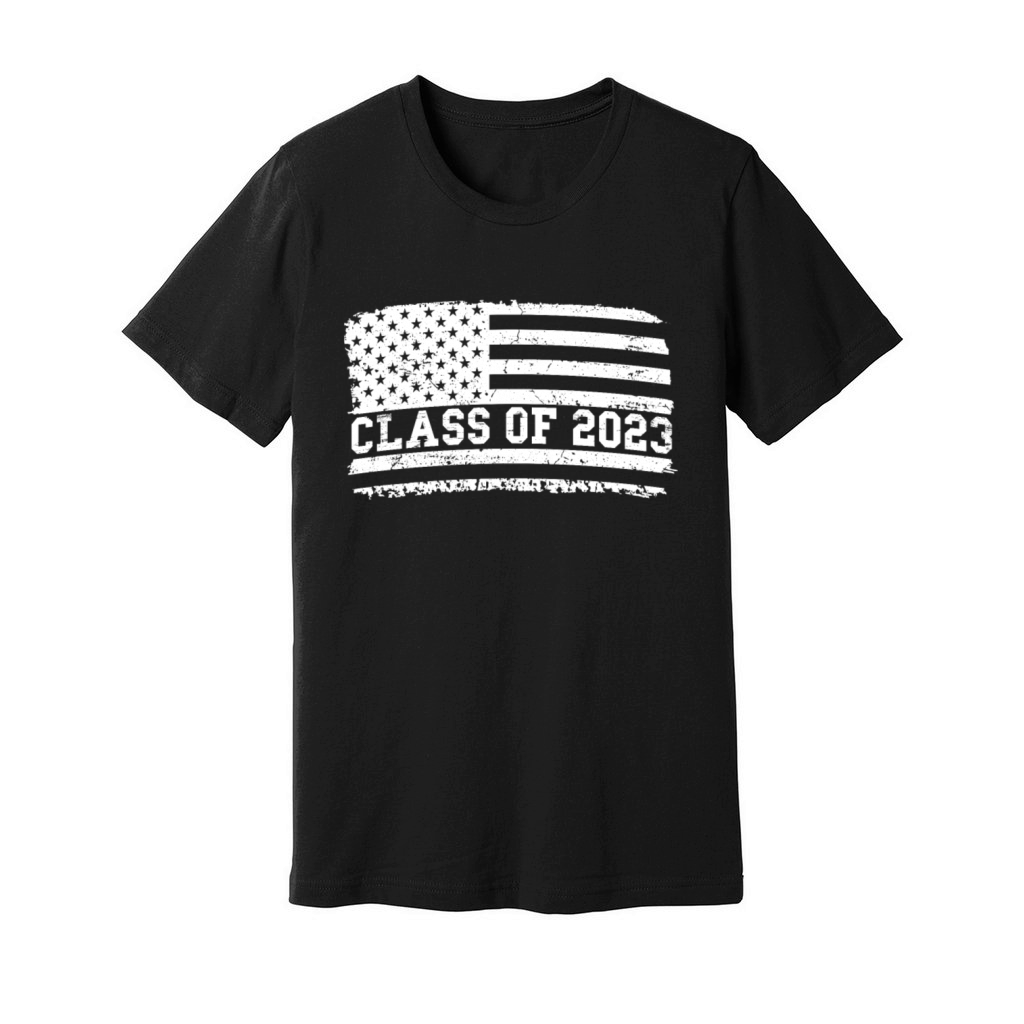 Graduation Class of 2023 Vintage Us American Flag Unisex Jersey Tee