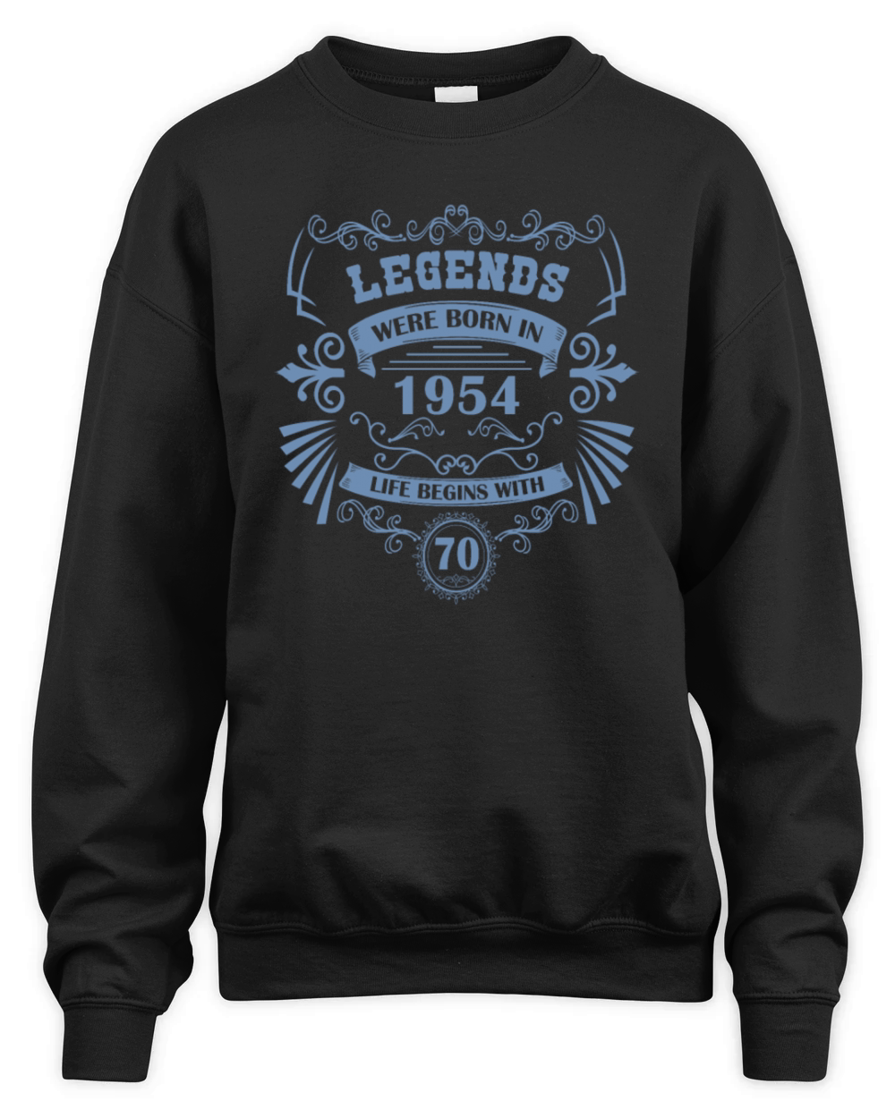 70th Birthday Vintage 1954 Vintage Western Unisex Premium Crewneck Sweatshirt