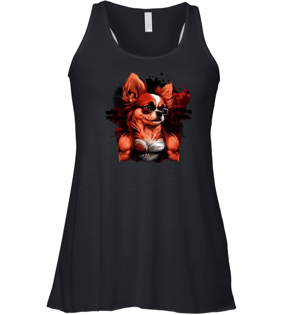 Chihuahua - Fitness Girl Bodybuilding Gym Dog Women's Flowy Tank Top