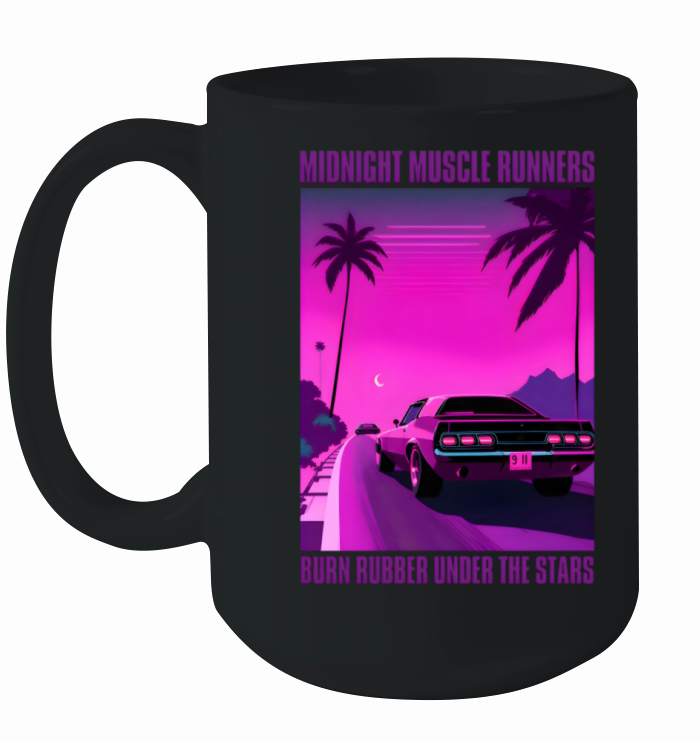 Retro 80s Nostalgic Vaporwave Muscle Car Racing Ceramic Mug