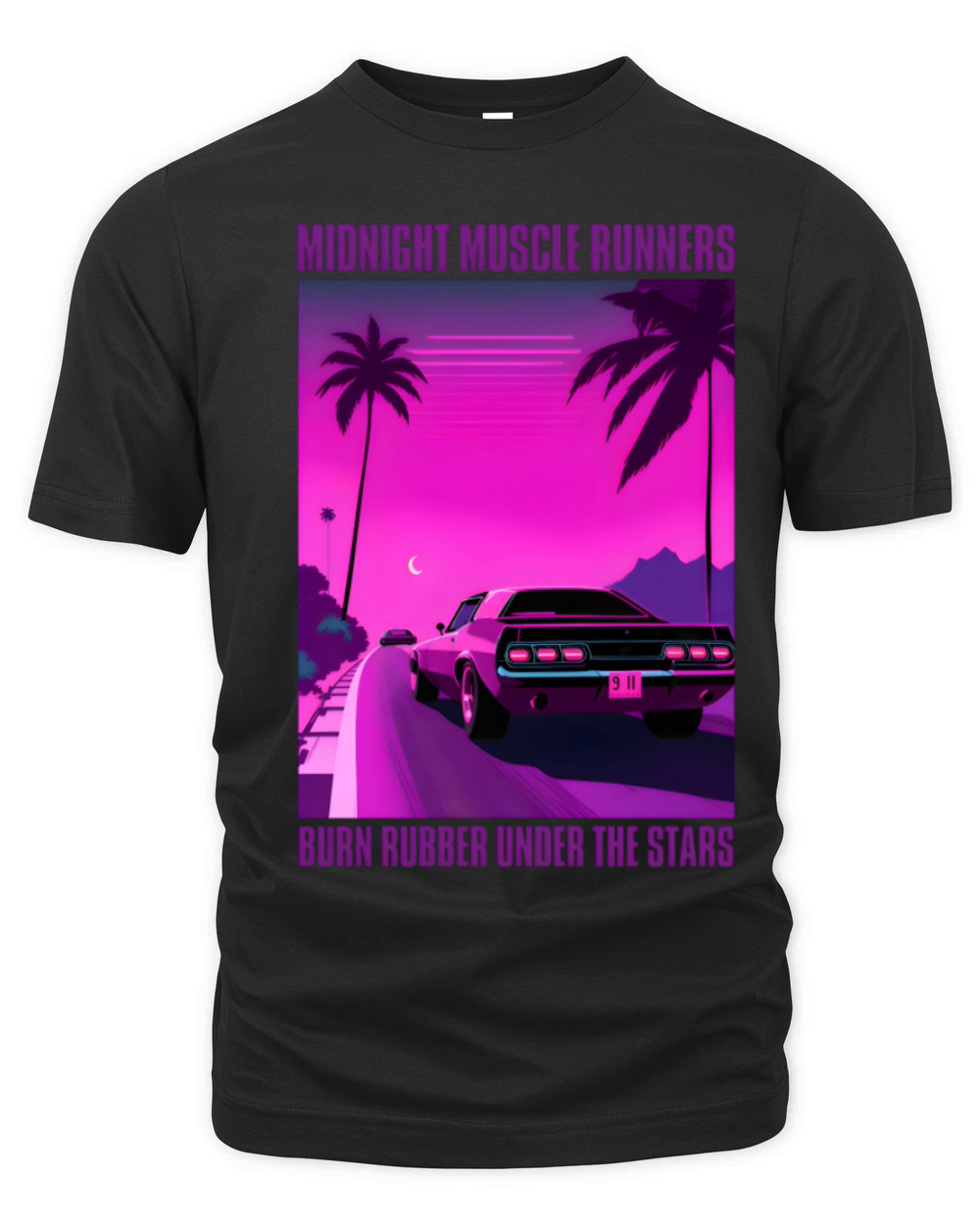 Retro 80s Nostalgic Vaporwave Muscle Car Racing Organic Unisex T-shirt