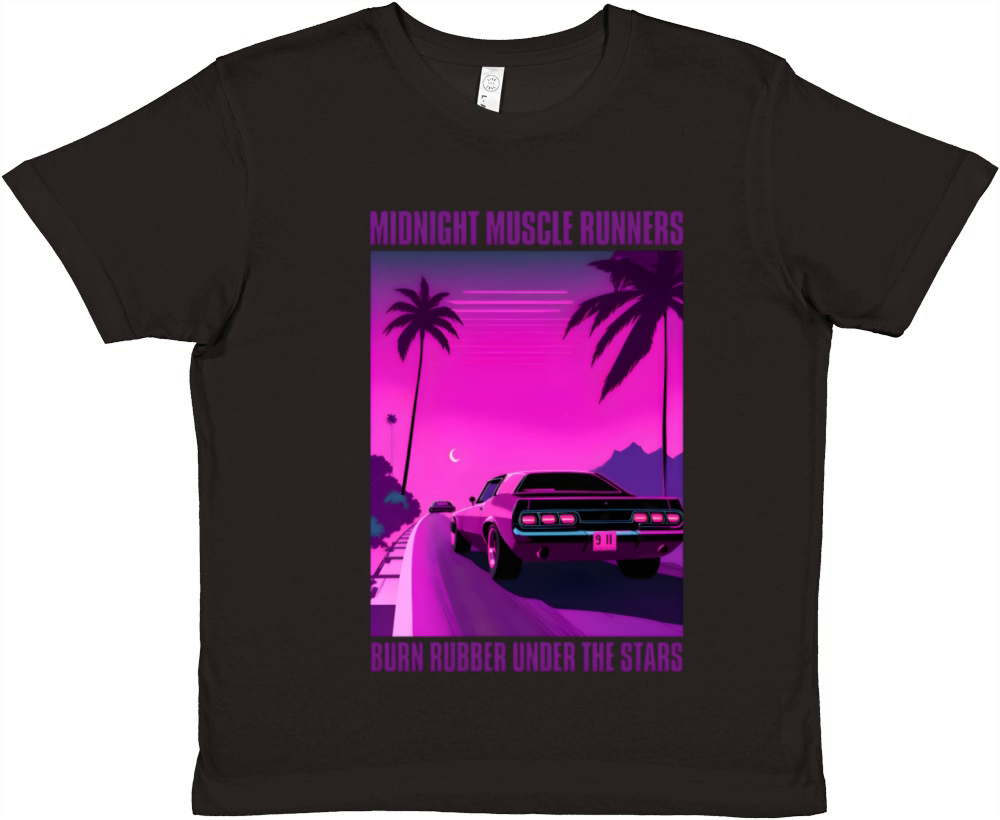 Retro 80s Nostalgic Vaporwave Muscle Car Racing Premium Kids Crewneck T-shirt