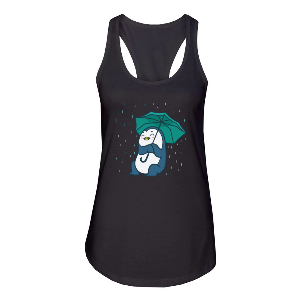 Penguin with an Umbrella Antarctica Women's Racerback Tank