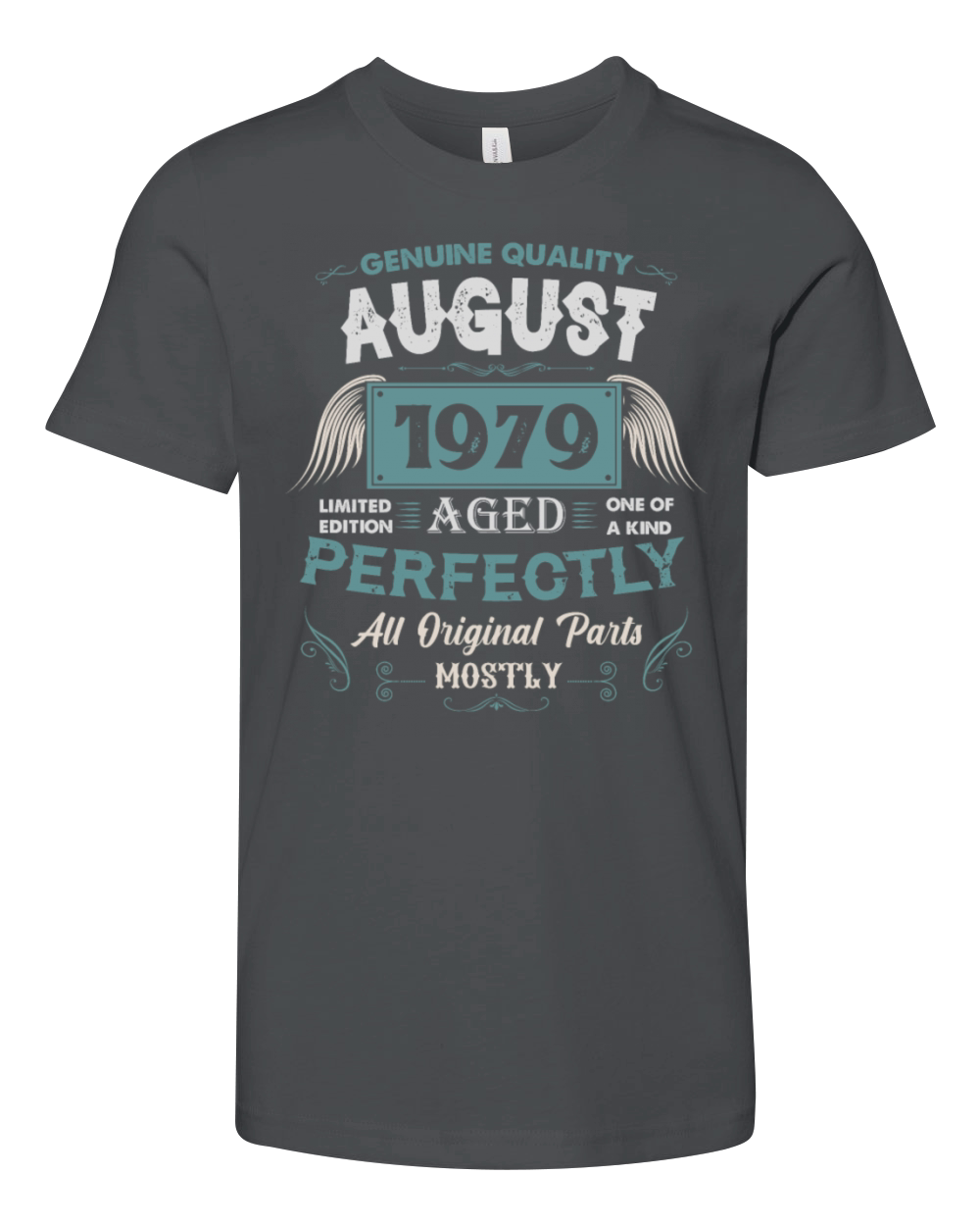 August 1979 Vintage Birthday Present Youth Unisex Jersey Tee