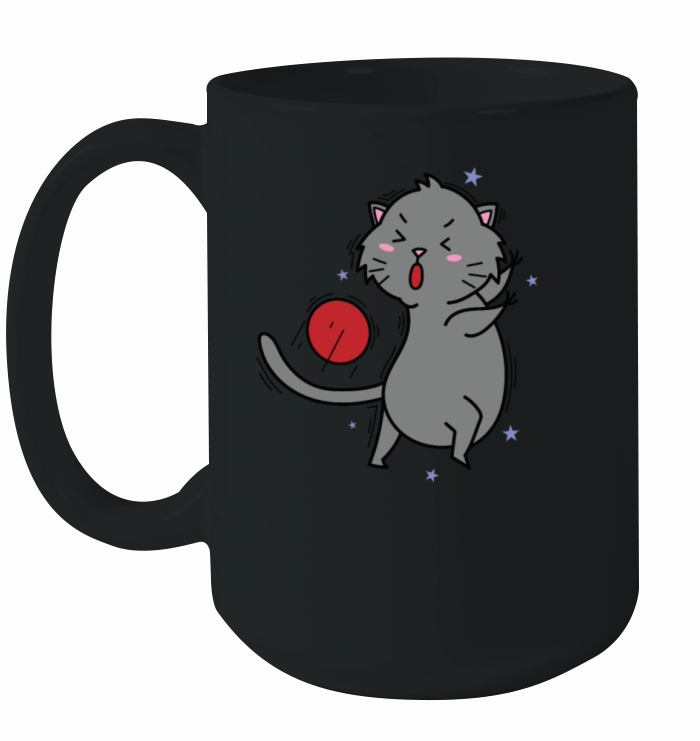 Cat playing Dodgeball or Fireball Ceramic Mug