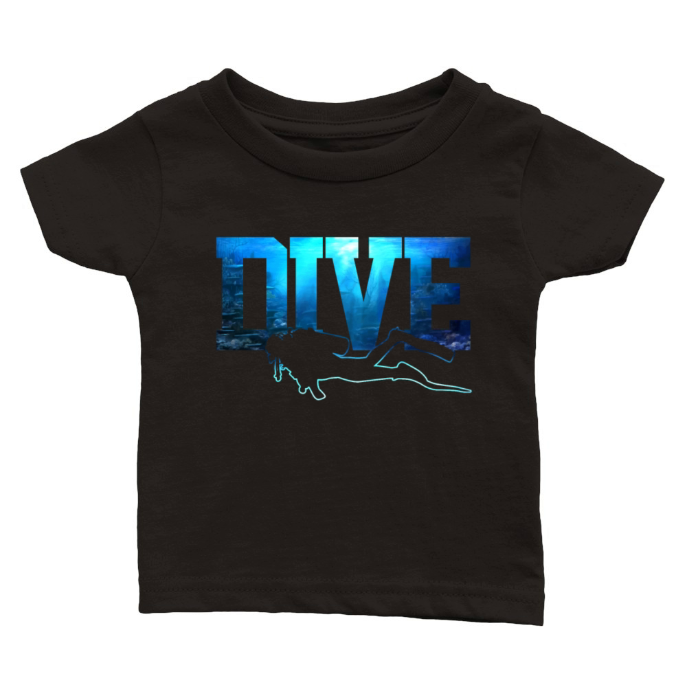 Scuba Diving Funny Vintage Diver Gift Classic Baby Crewneck T-shirt