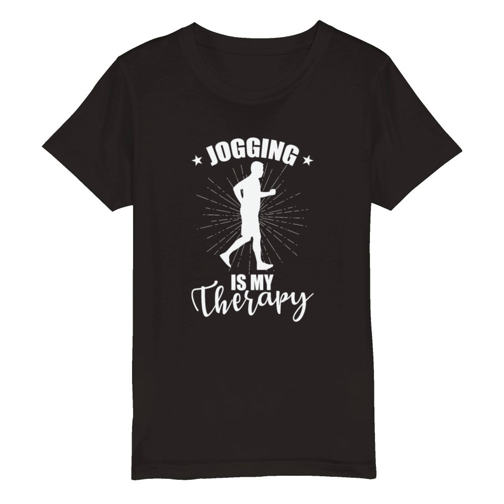 Jogging is my Therapy Fitness Sport Running Organic Kids Crewneck T-shirt