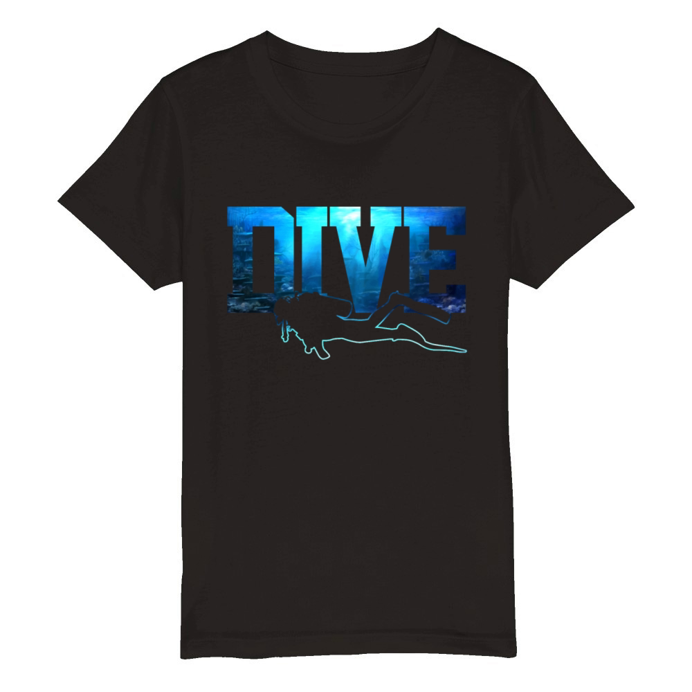 Scuba Diving Funny Vintage Diver Gift Organic Kids Crewneck T-shirt