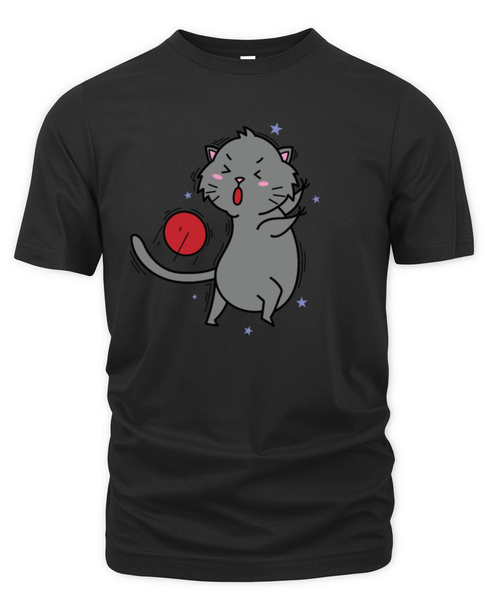 Cat playing Dodgeball or Fireball Organic Unisex T-shirt