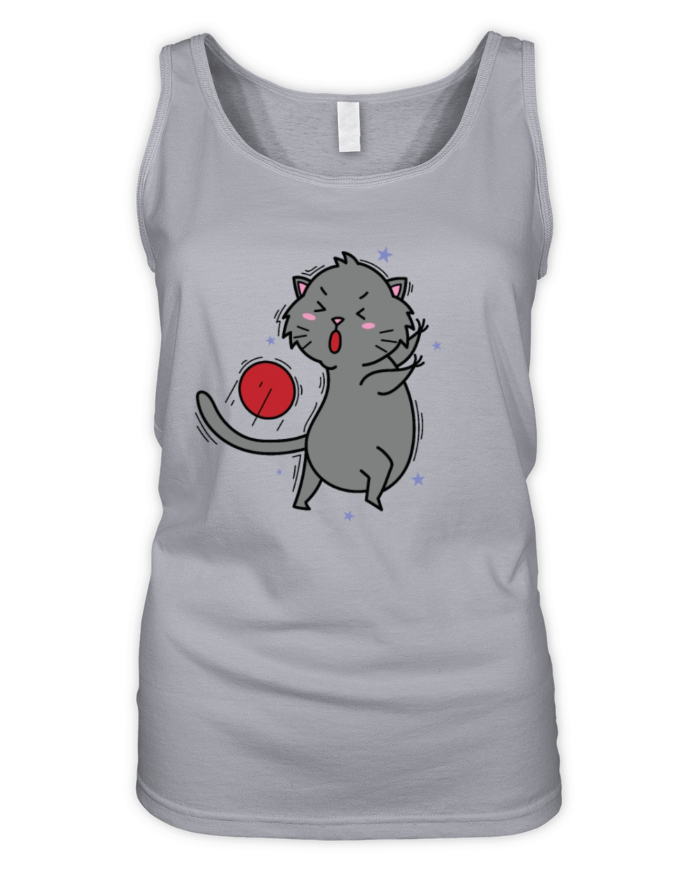 Cat playing Dodgeball or Fireball Organic Women's Tank Top