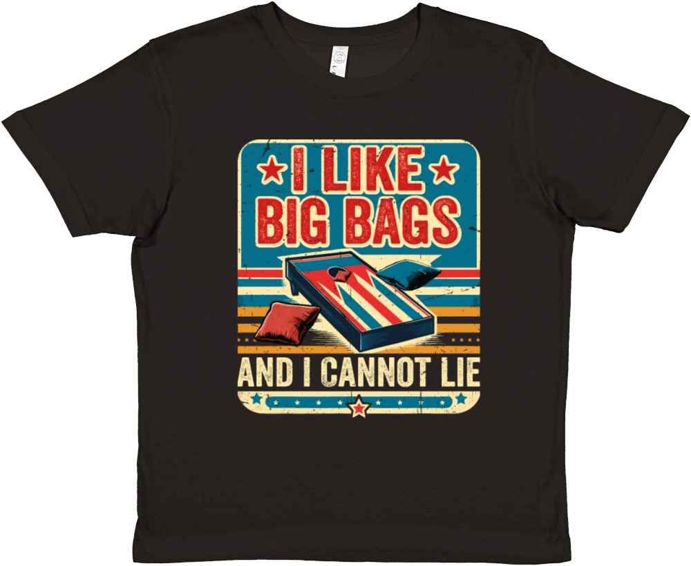 Funny Cornhole Player Saying - I Like Big Bags Premium Kids Crewneck T-shirt