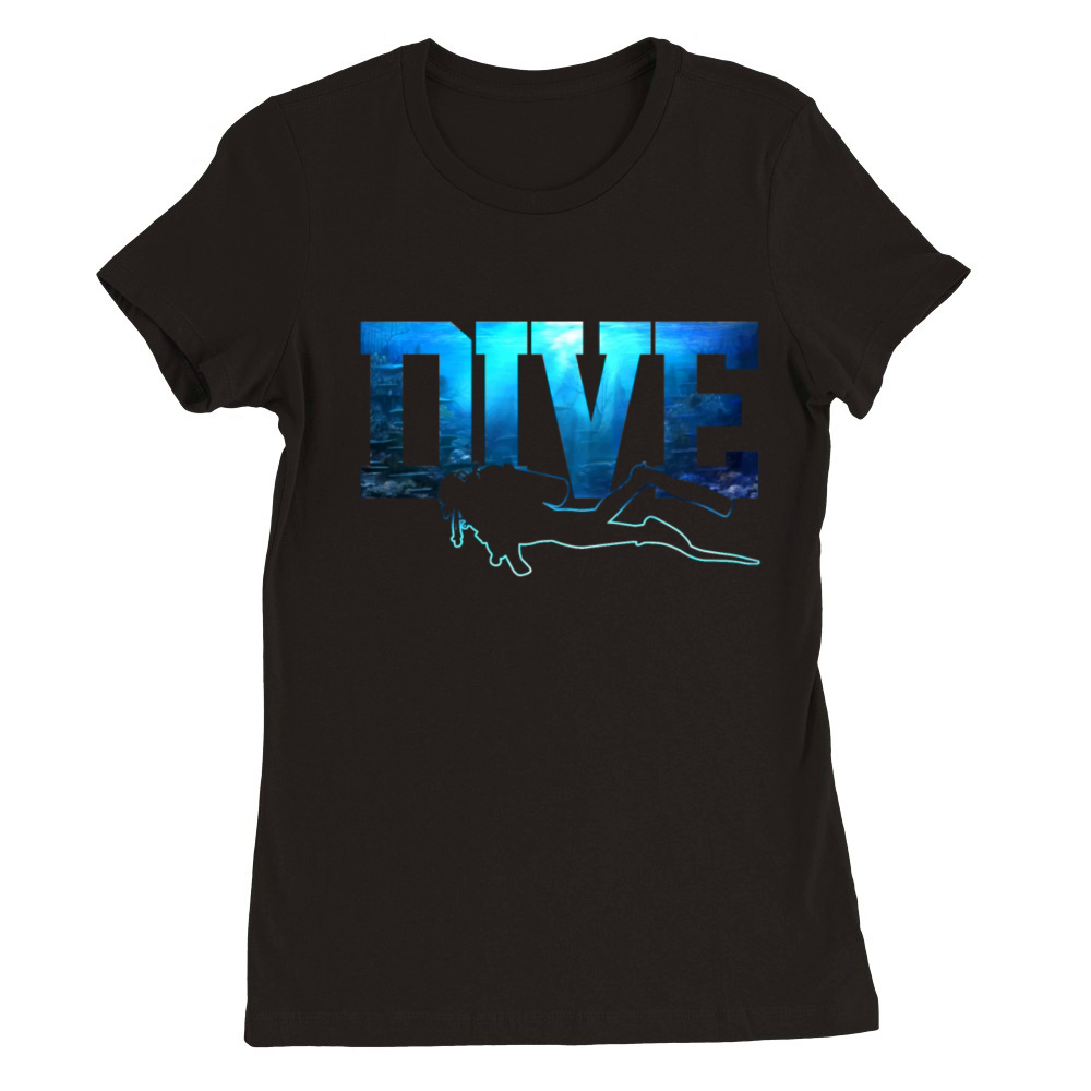 Scuba Diving Funny Vintage Diver Gift Premium Womens Crewneck T-shirt