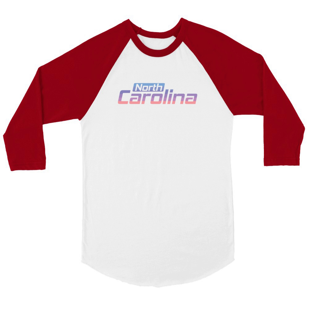 North Carolina State America USA Country Unisex ¾ sleeve Raglan T-shirt