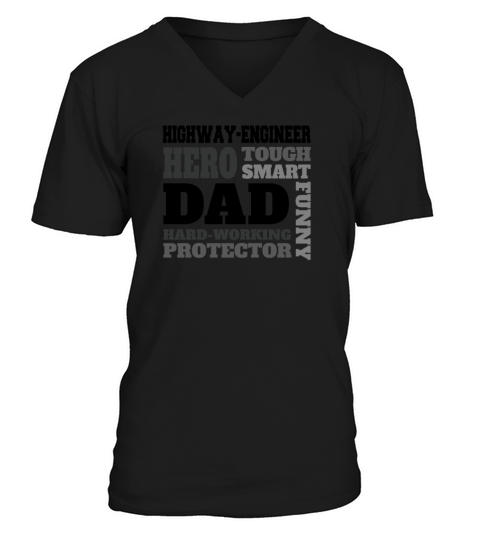 Daddy job funny Quote Dad highway-engineer V-Neck T-shirt