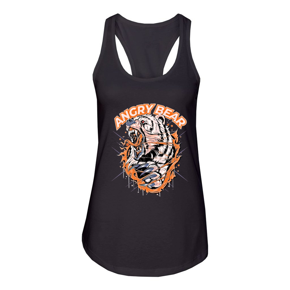 Angry Bear Aesthetic bear Cool bear Women's Racerback Tank