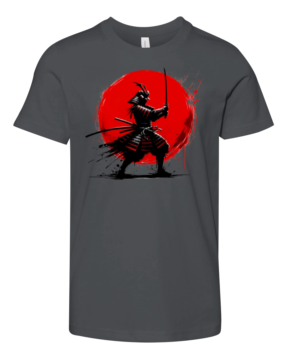 Japanese Samurai Silhouette Vintage Fighter Retro Youth Unisex Jersey Tee