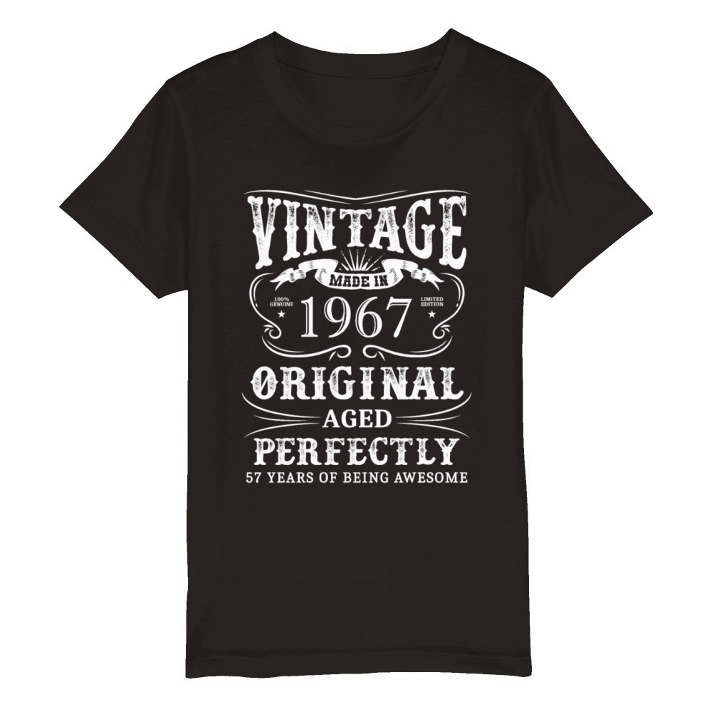 Vintage Made In 1967 57 Years Of Being Awesome Organic Kids Crewneck T-shirt