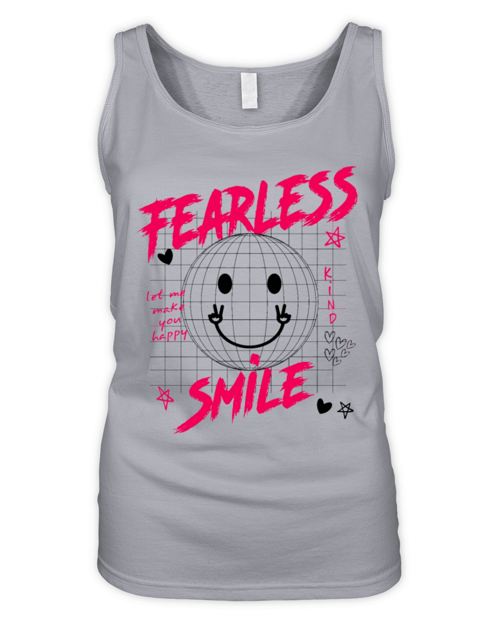 Funny Fearless smile Quote Organic Women's Tank Top