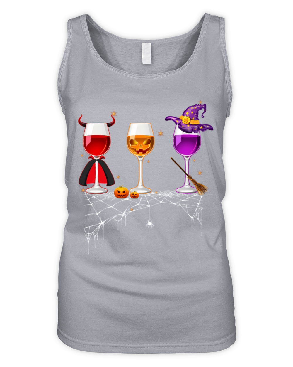 Three Wines Glasses Halloween Py Wine For Organic Women's Tank Top
