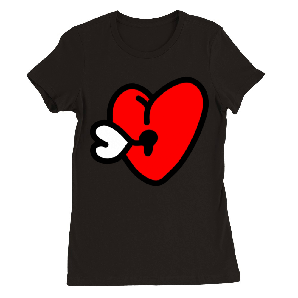 Heart Key Love Premium Womens Crewneck T-shirt