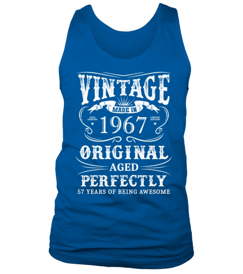 Vintage Made In 1967 57 Years Of Being Awesome Tank Top Unisex
