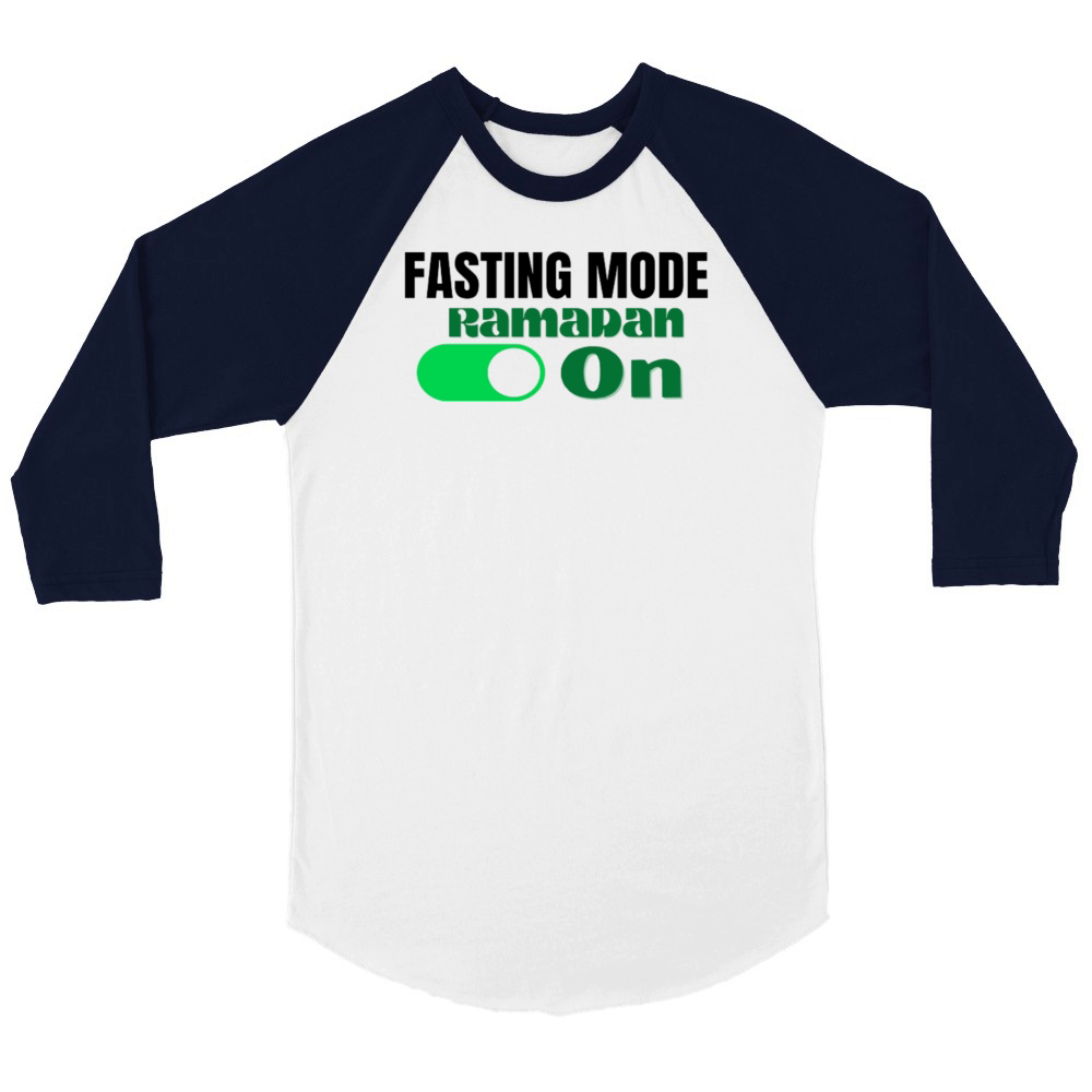 Fasting mode ramadan on Unisex ¾ sleeve Raglan T-shirt