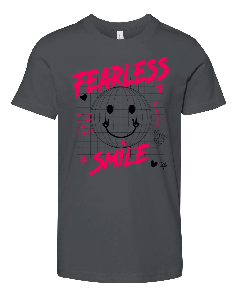 Funny Fearless smile Quote Youth Unisex Jersey Tee