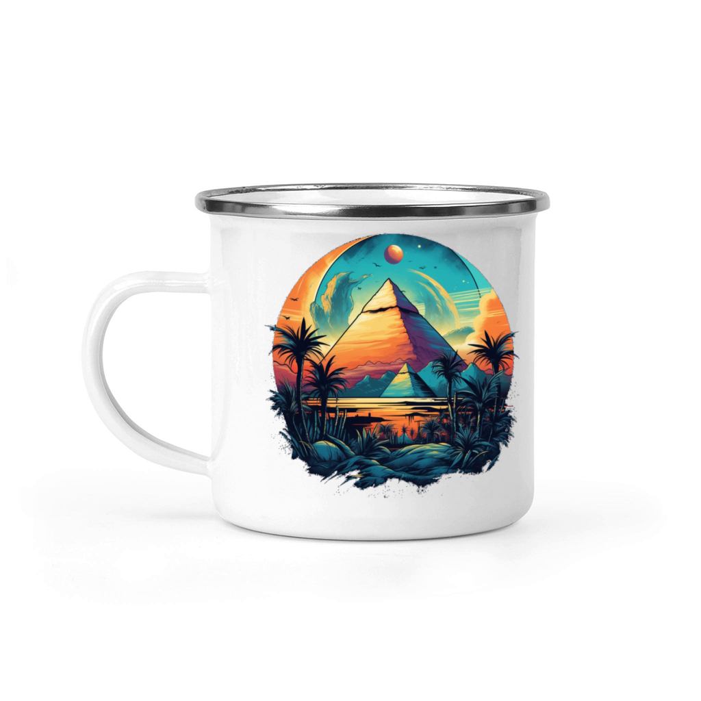 The pyramids palm trees the sacred Nile Camping Mug