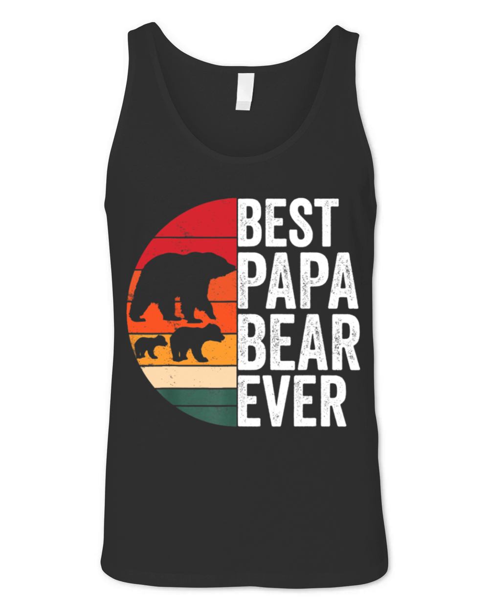 Best Papa Bear Ever Father Vintage Quote Unisex Jersey Tank