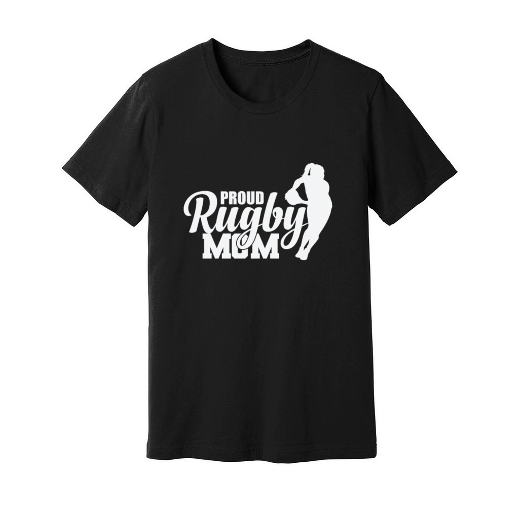 Proud Rugby Mom Football Sports Player Unisex Jersey Tee